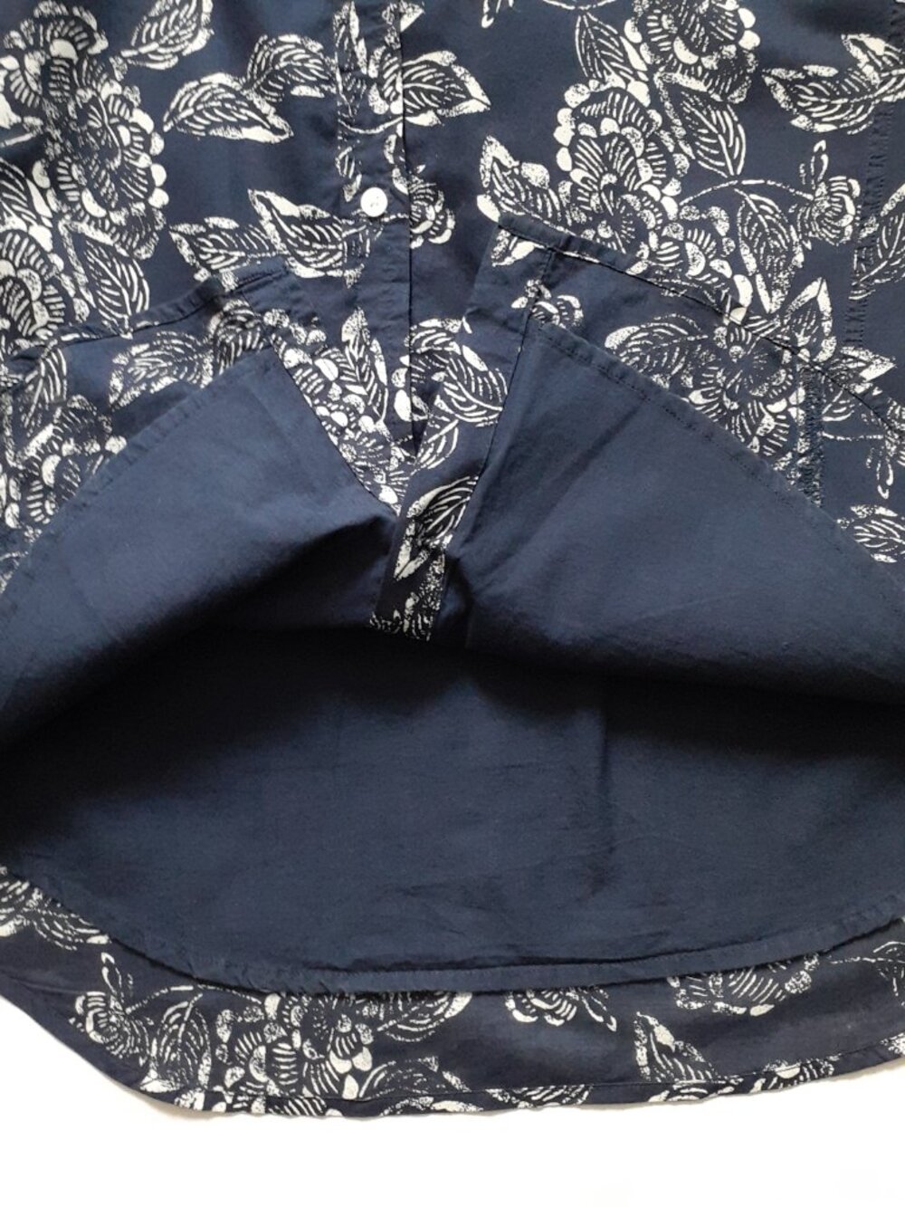 Banana Republic Sleeveless Button Up Cotton Shirt Dress Blue Floral Size 6 - Picture 9 of 12